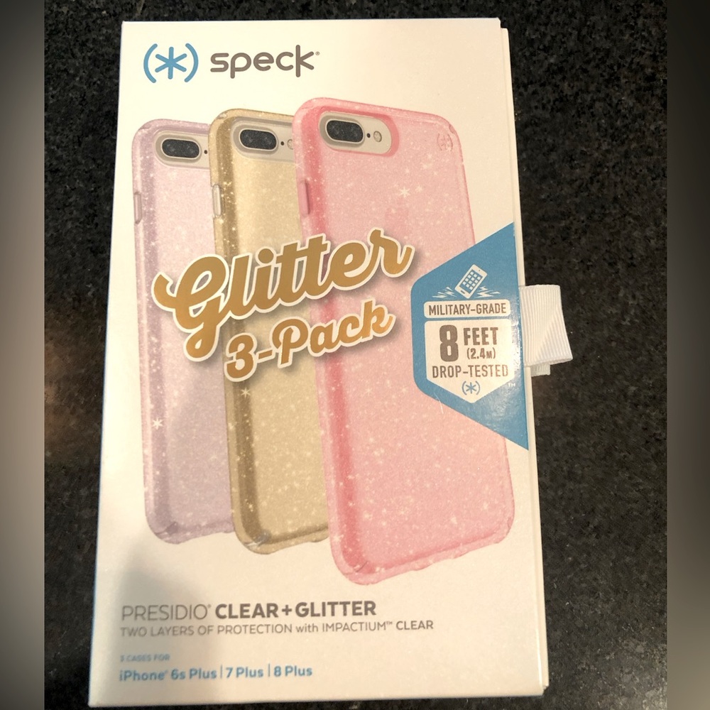 3 pack of Impact Resistant, Glitter Cases for iPhone 6s Plus / 7 Plus / 8 Plus